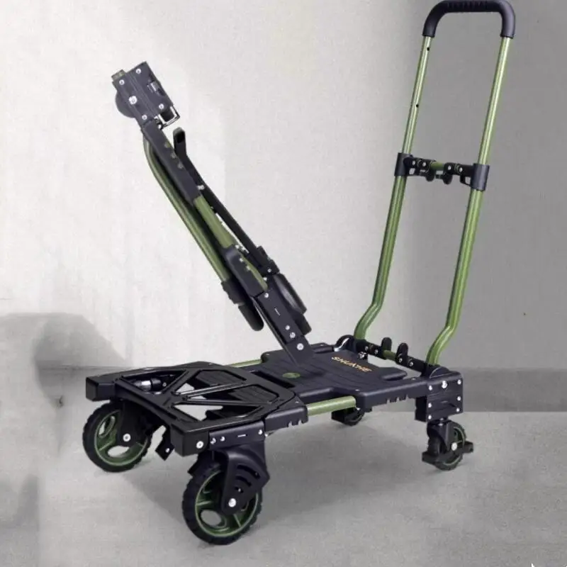 Carro plegable portátil para el hogar, carro de cama plana para camión, carro de viaje para acampar al aire libre, carro de equipaje multifuncional para el hogar