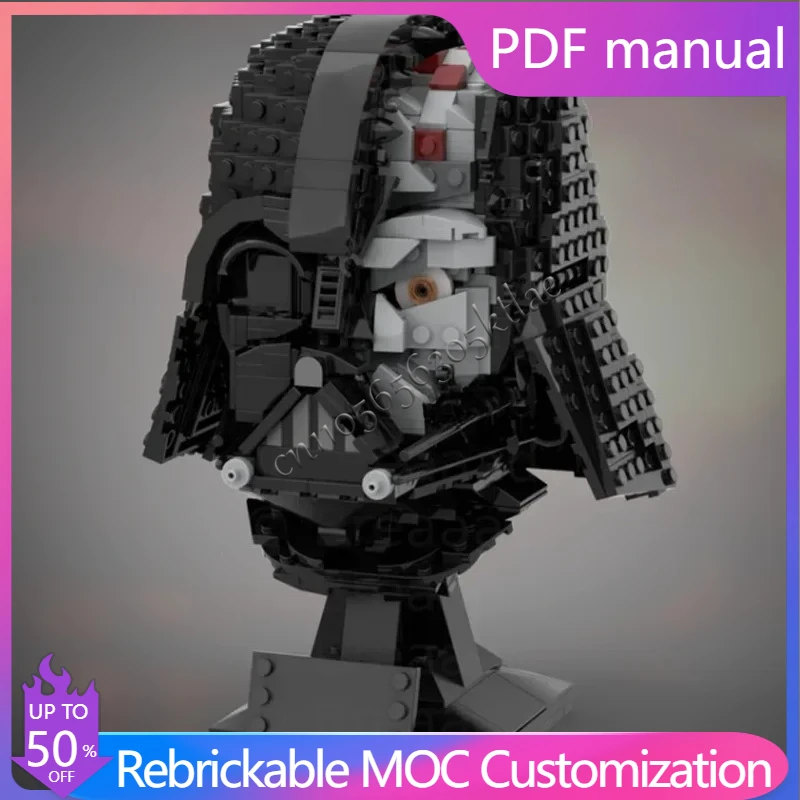 

NEW 979 pcs Star Battle Damaged Vader Helmets Model Building Blocks Bricks Education Assembly For Children presents Moc-75304