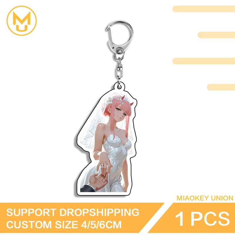 Zero Two Beautiful Girl Amusing Artistic Advance Guard Premium Double Sided Acrylic Key Chains Daily Wear Trendy Jewelry