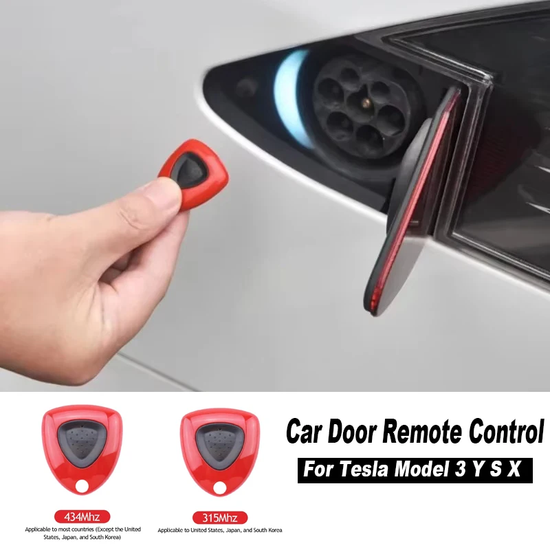 For Tesla Model 3 Y S X Remote Control of Charging Cover Open Button Charger Pile Opening Cover Port Key Chip Modely Accessories