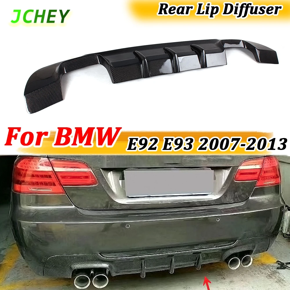 

for 3 Series Rear Bumper Lip Spoiler for BMW E92 E93 M sport Coupe Convertible 2007-2013 Carbon Fiber Fins Shark Style Diffuser