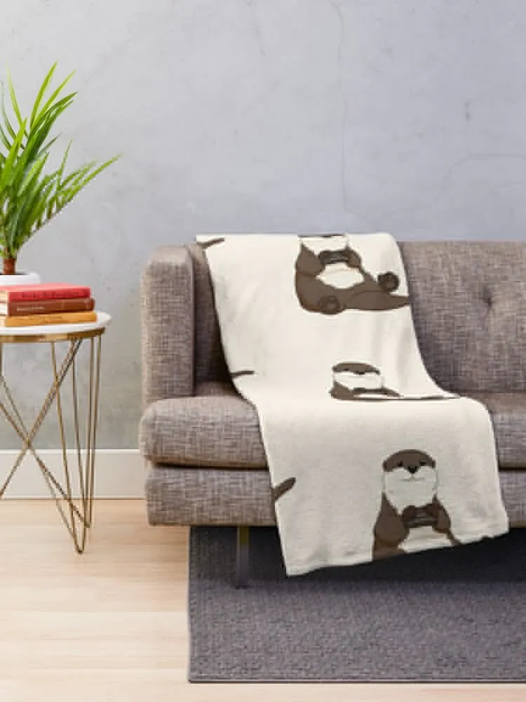 Cute You're My Favorite Rock Otter Throw Blanket Bed linens Flannel Fabric Blankets