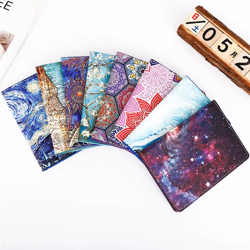 Starry Sky Passport Cover Fashion Women Men Pu Leather Travel Wallet Landscape Passport Holder High Quatity Case for Passports