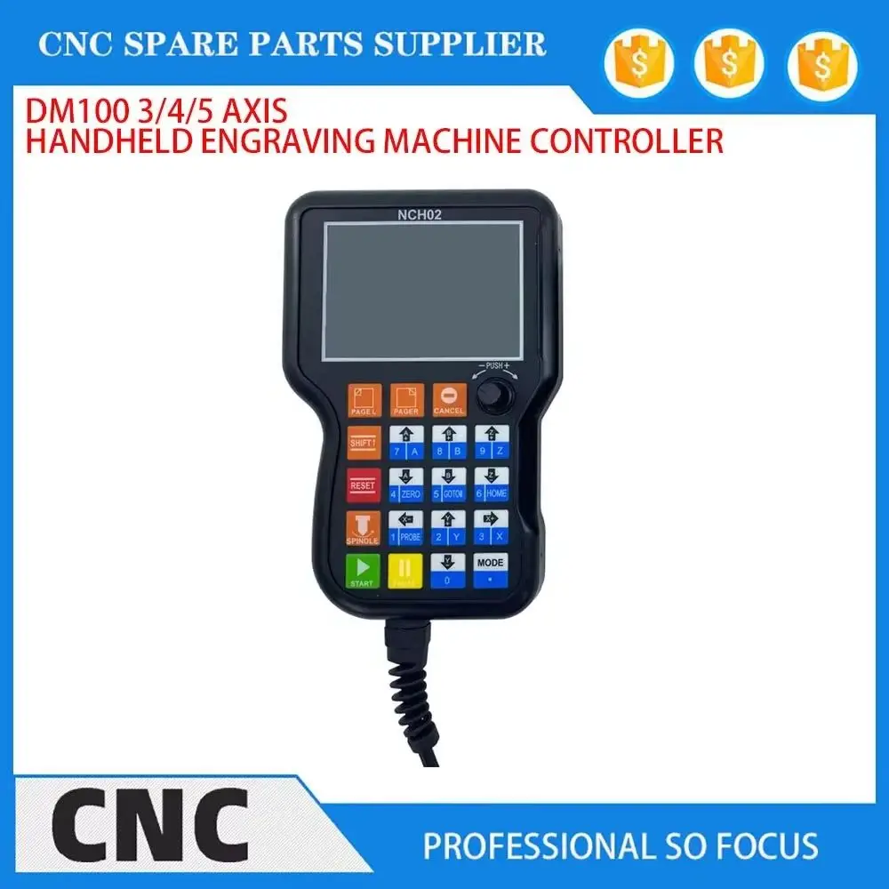 CNC Handle Motion Controller DM100 3/4/5axis(Optional)125 KHz Pulse U-disk Read G-CODE + 24v 75W MEANWELL Switching power supply