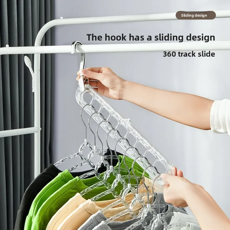 9 Hole Rotatable Clothes Hanger Horizontal Vertical Drying Rack Space Saving Laundry Organizer Household Clothing Rack