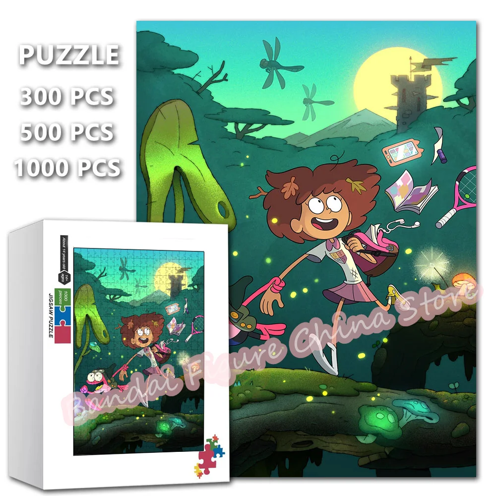 300/500/1000 Pieces Disney Animation Print Jigsaw Puzzles Amphibia Cartoon Intelligence Educational Puzzle for Kids Game Toys