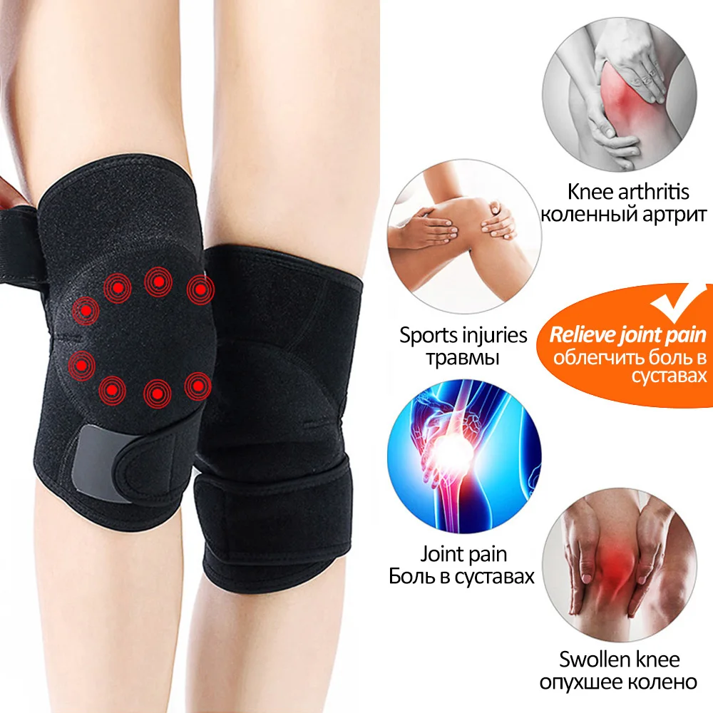 2PCS Tourmaline Knee brace Self Heating Knee Support Kneepad Arthritis Pain Relief magnetic knee pain Magnetic Knee pain Brace