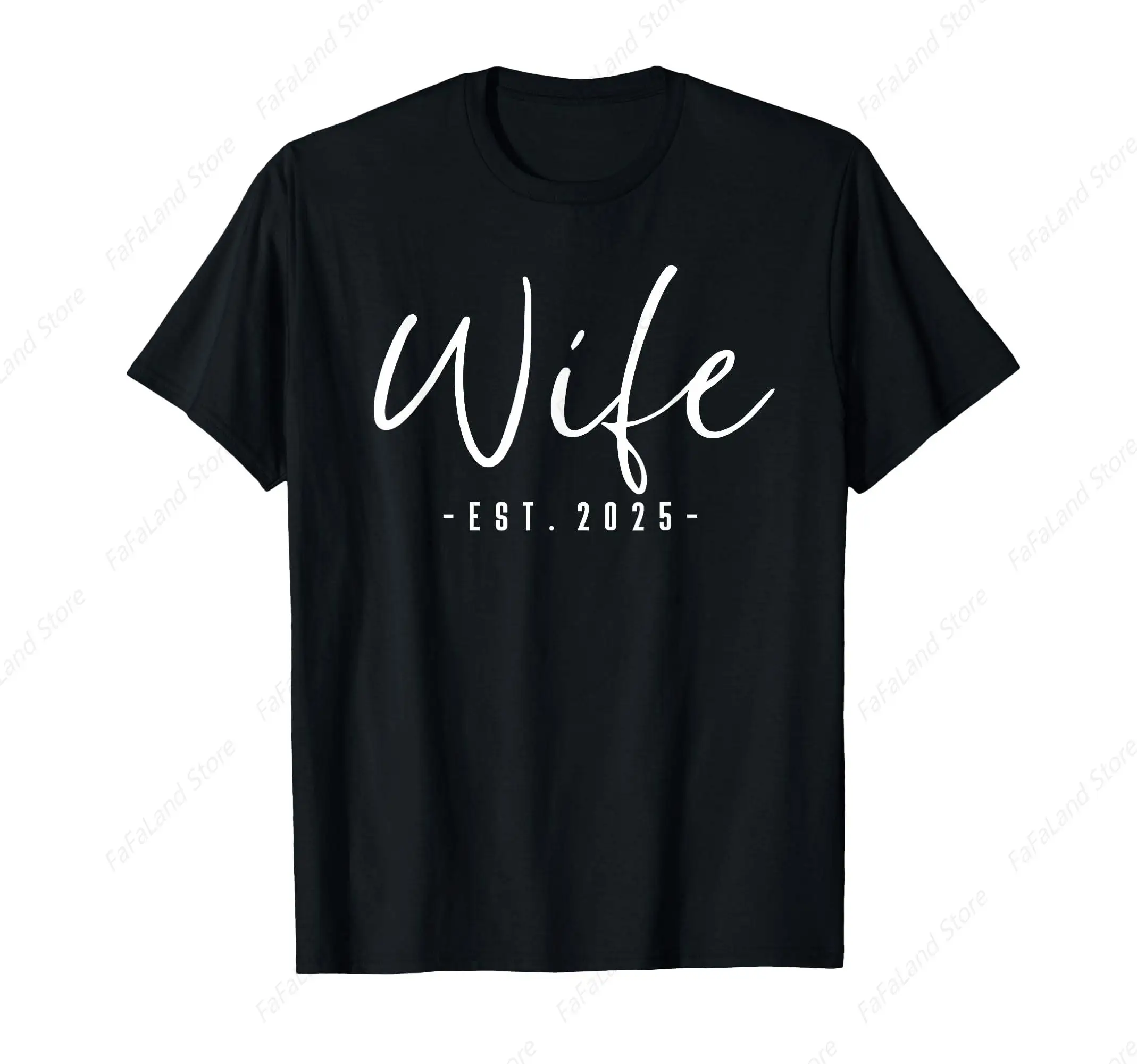 Wife Est 2025 Just Married Honeymoon Wedding Couples T-Shirt