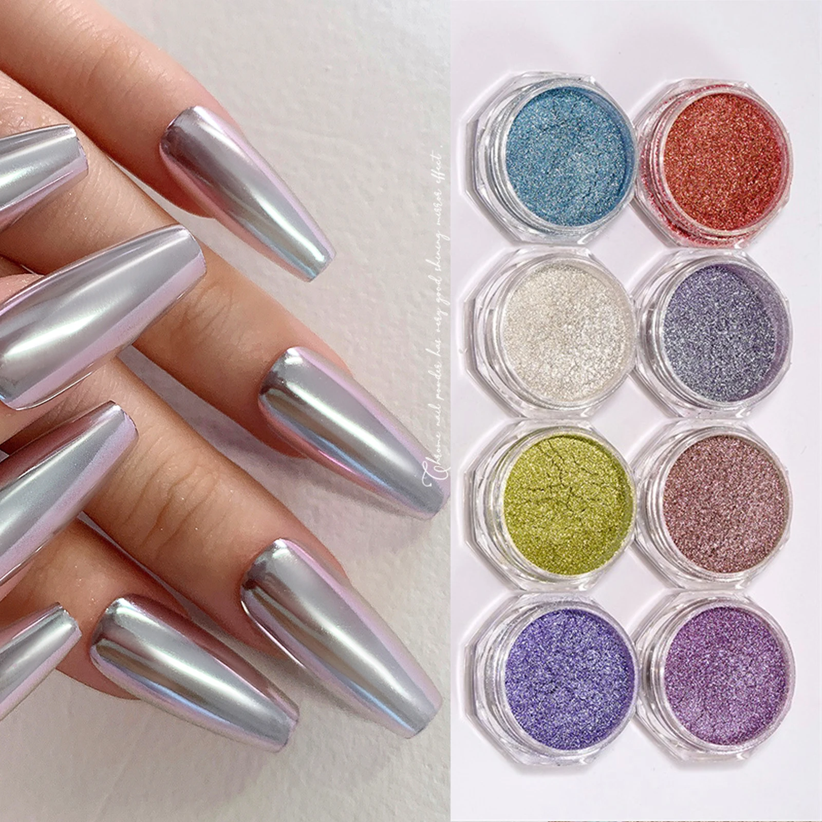 Aurora Chameleon Holographic Nail and Body Glitter Powder High-Metallic Chrome Salon Quality Manicure Decorations