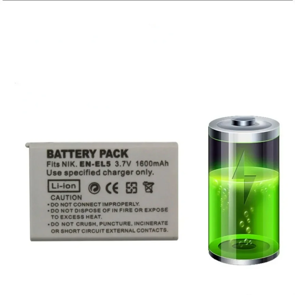 ENEL5 EN-EL5 EL5 W pełni dekodowana bateria do aparatu + ładowarka USB z diodą LED do Nikon Coolpix P530 P520 P100 P500 P5100 P6000 3700 Batteria — zdjęcie produktu 3