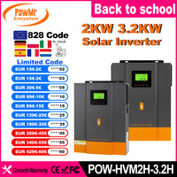 PowMr 3.2KW 24V Hybrid Solar Inverters 12V V Pure Sine wash 80A MPPT Solar Charge Controller Charges lithium Battery With WIFI