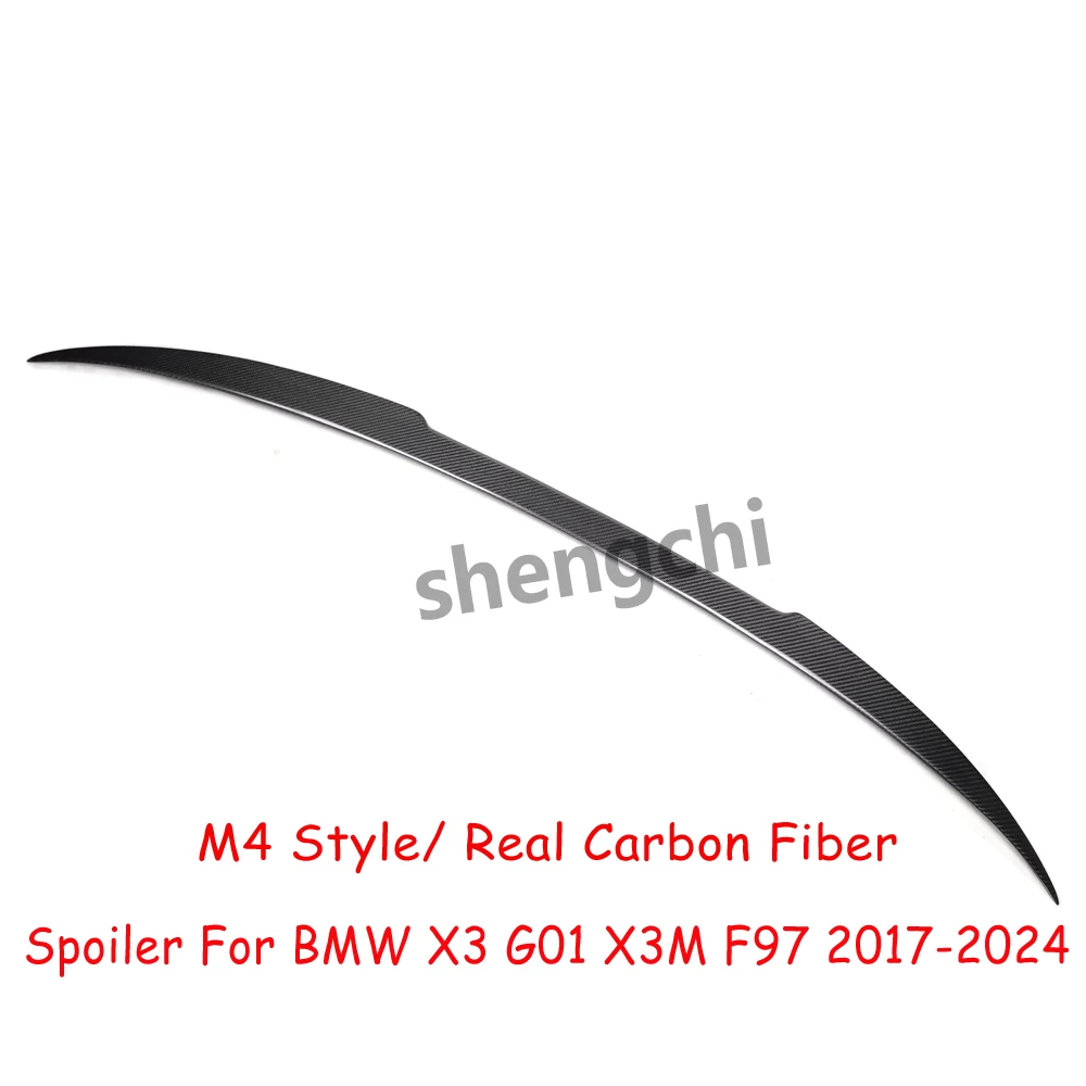 X3 G01 Carbon Fiber Rear Middle Tail Wing For BMW X3 G01 X3M F97 M4 Style Rear Trunk Spoiler Wings 2017-2024