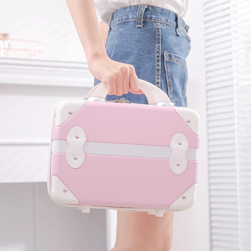 Mini 14 Inch Make-up Box Travel Small Make-up Bag Boarding Suitcase Female Travel Portable Hand Luggage Waterproof Cosmetic Case