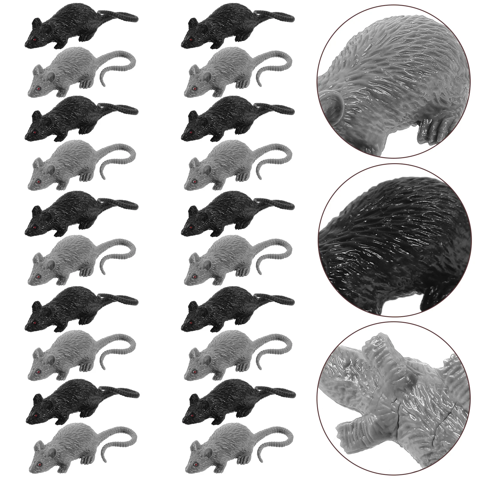 

20 PCS Halloween Scary Small Mouse Model Fake Rat Party Gathering Tricky Toy Prank Prop Little Child Baby for Kids