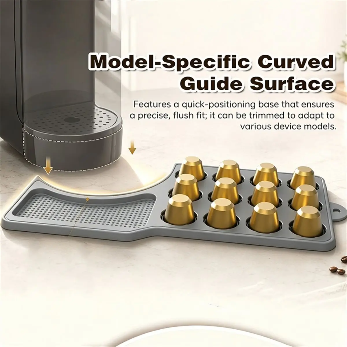Coffee Maker Mat Coffee Capsule Holder Countertop Mat 12 Slots Coffee Station Mat for Use As A Coffee Station Mat