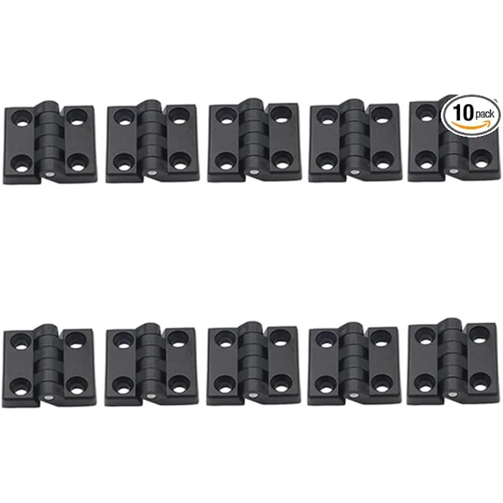 Engsel Plastik Kuat Baru Peralatan Industri Bantalan Pintu Kabinet Listrik Engsel Plastik Mini Tetap 30X39 Mm Hitam 10 Buah