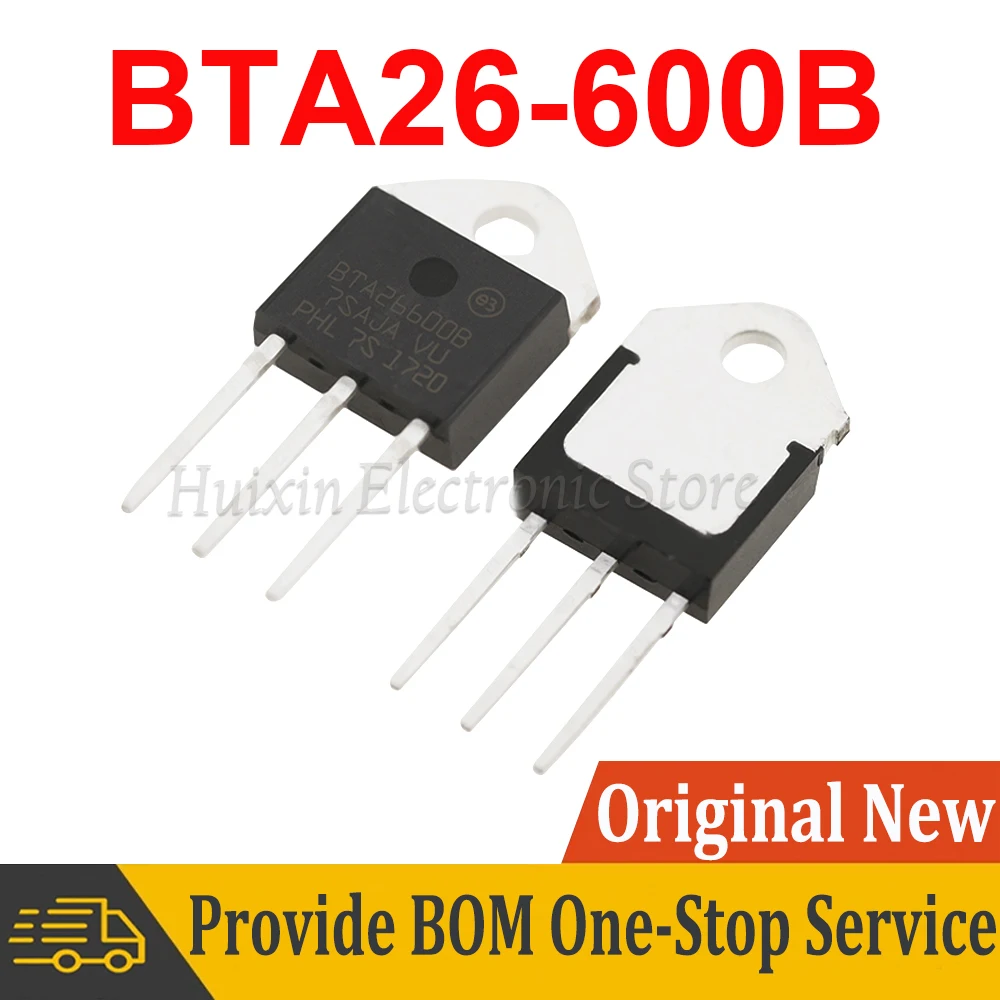 

2pcs BTA26-600B TO-3P BTA26600B TO3P BTA26-600 25A TRIACS New and Original IC Chipset