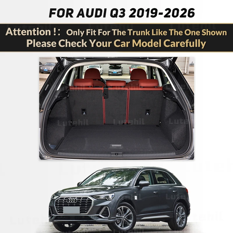 For Audi Q3 F3 Sportback 2019-2026 2025 24 23 22 21 20 Lutehil Car Trunk Mat Rear Cargo Cover Carpet Pad Interior Accessories
