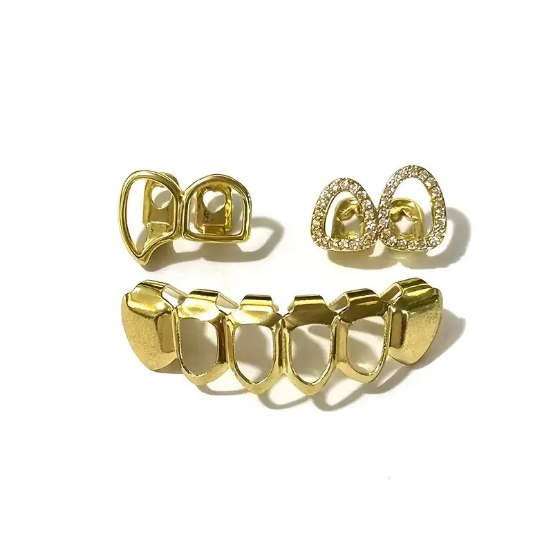 A Set of Hip-Hop Double Hollow Fangs, Suitable for Both Men And Women, Perfect for Halloween, Christmas, Nightclubs