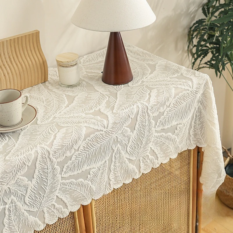 French countryside tablecloth beige hollow lace rectangular tea table tablecloth cover cloth background fabric tablecloth