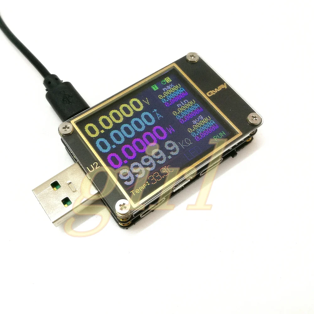 USB-тестер WEB-U2 с функцией измерения тока и напряжения, поддержкой протоколов быстрой зарядки QC4+ и PD3.0, тестирование емкости по протоколу PPS.