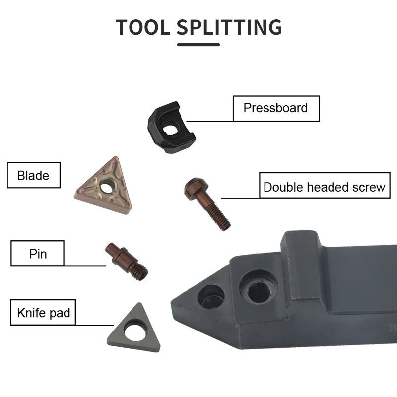 1pc WTENN1616H16 WTENN2020K16 WTENN2525M16 External Triangul Turning Tool Holder TNMG Carbide Inserts Lathe Cutting Tools Set