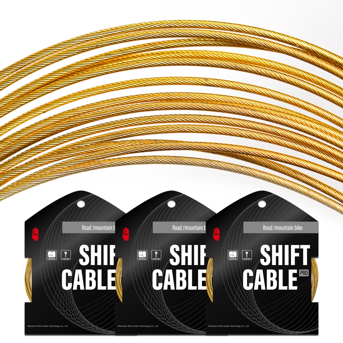 CNC Gold Bike Shift Cable Line 2100/2500/3000/3500mm MTB Road Bike Brake Inner Cable 1700/2100/2800mm