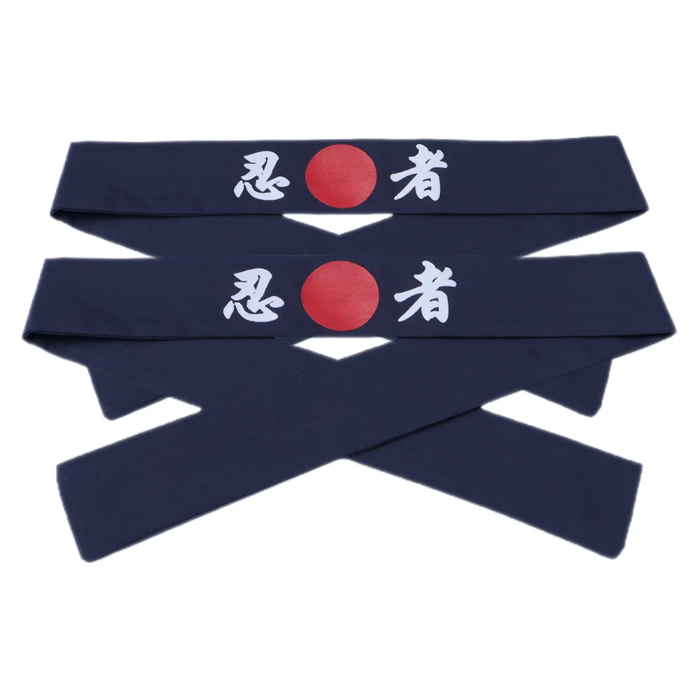 2Pcs Chef Headband Japanese Style Breathable Cloth Wide Headbands for Cooking Karate Sushi Workout Yoga Men Women