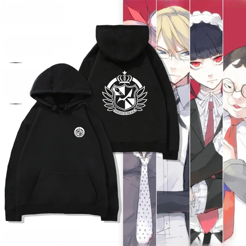

Худи из чистого хлопка с эмблемой школы Hope's Peak Academy, мультяшный принт, б/у, мужское, повседневное, удобное, Sw...