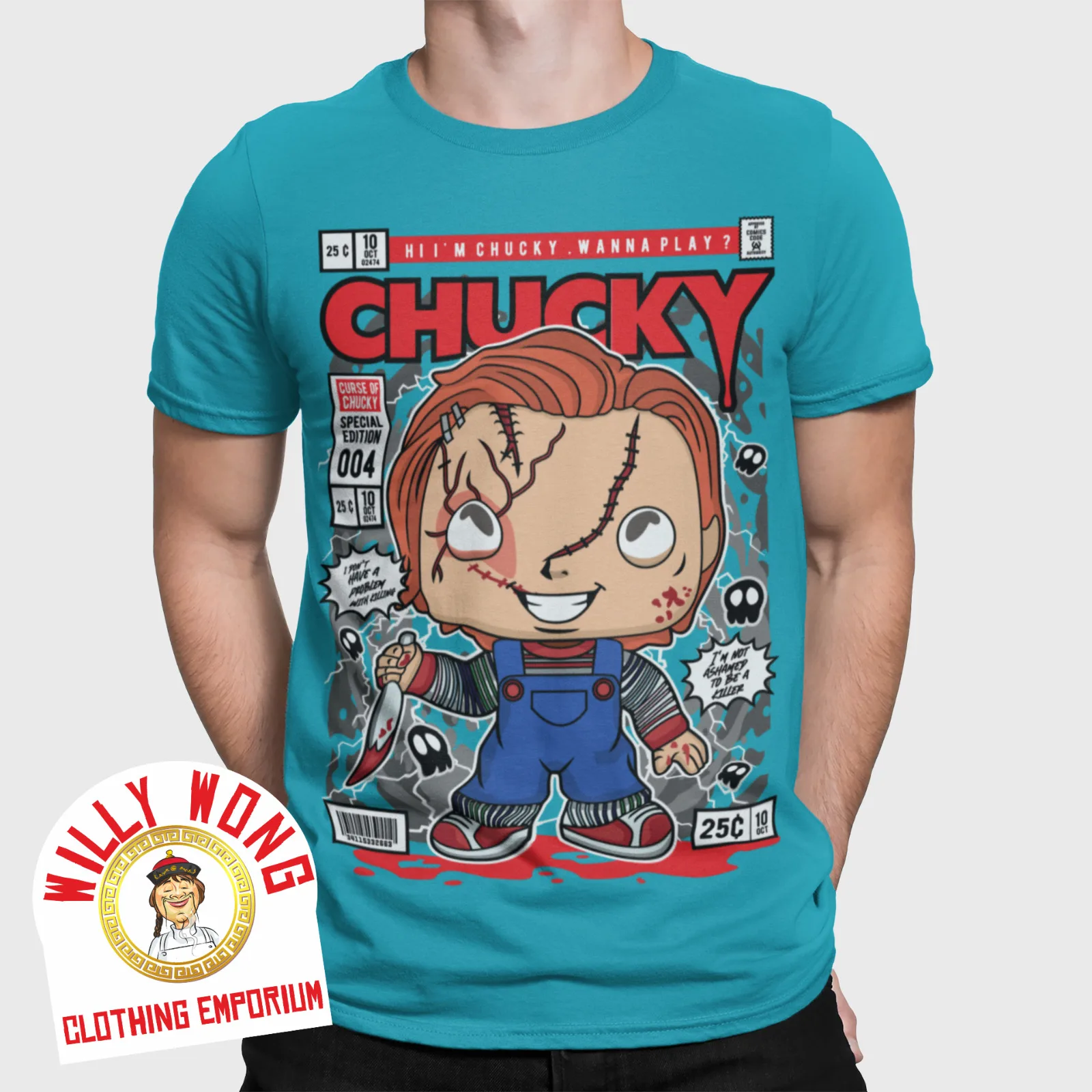 

CHUCKY DOLL T-SHIRT CHILD'S PLAY HORROR TV MOVIE RETRO VINTAGE HALLOWEEN TEE UK