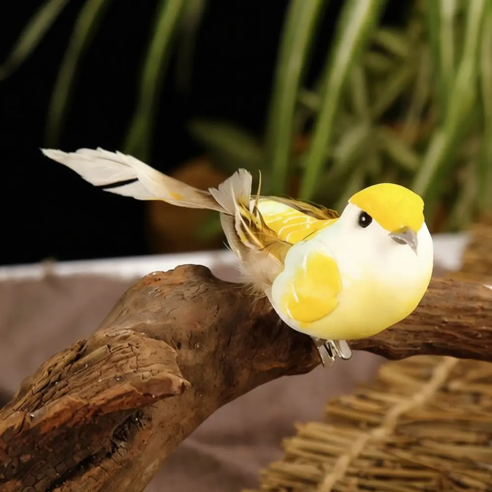 Realistic Feather Bird Figurine Handcrafted Simulation Animal Miniature Garden Ornaments Pastoral Decoration Gift Craft Supplies