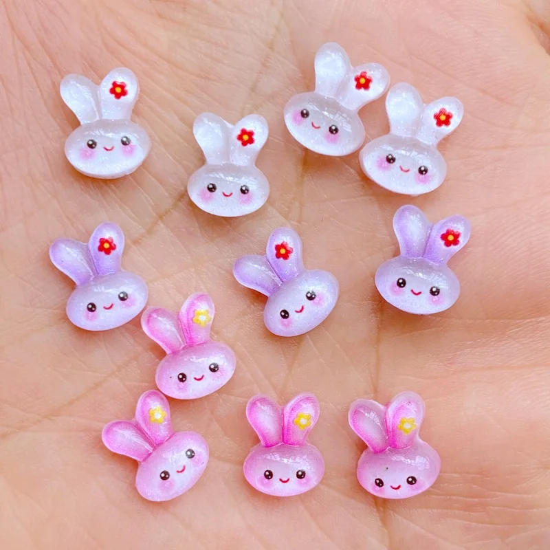 50pcs mixed Cartoon Cute Rabbit Nail Decoration 3D Bow Tie Various Styles And Colors Mixed Fashionable nail Accessories