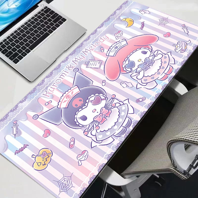 

Mouse Pad My Melody Kuromi Anime rug Gaming Accessories Mousepad Gamer PC Completo Computer Keyboard Desk Mat Varmilo Table