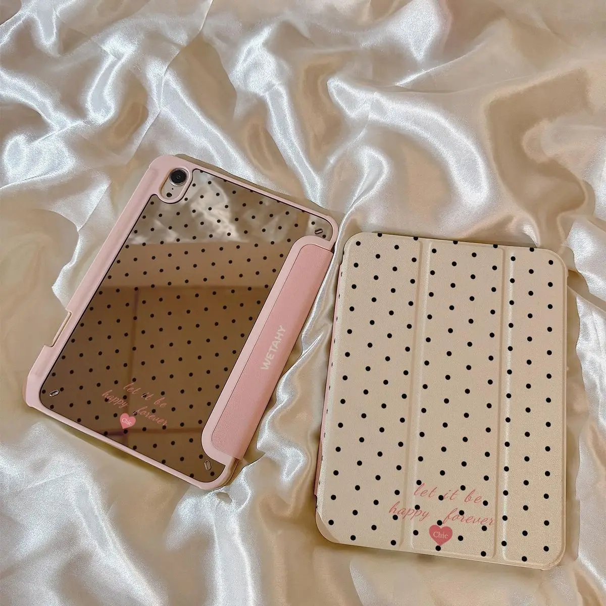 Pink Vase With Polka Dot Heart For iPad 11th A16 10 9 8 7 5 Pro 13 11 M5 M4 M3 M2 12.9'' Air  4 3 2 1 Mini 7 6 8.3'' Cover