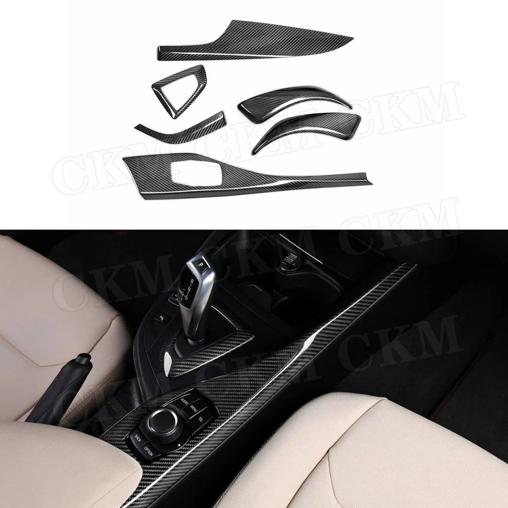 

Dry Carbon Fiber Multimedia Button Trim Gear Shift Panel Trim Door Handle Frame Covers For BMW F20 F21 2012-16 F22 F23 2015-19