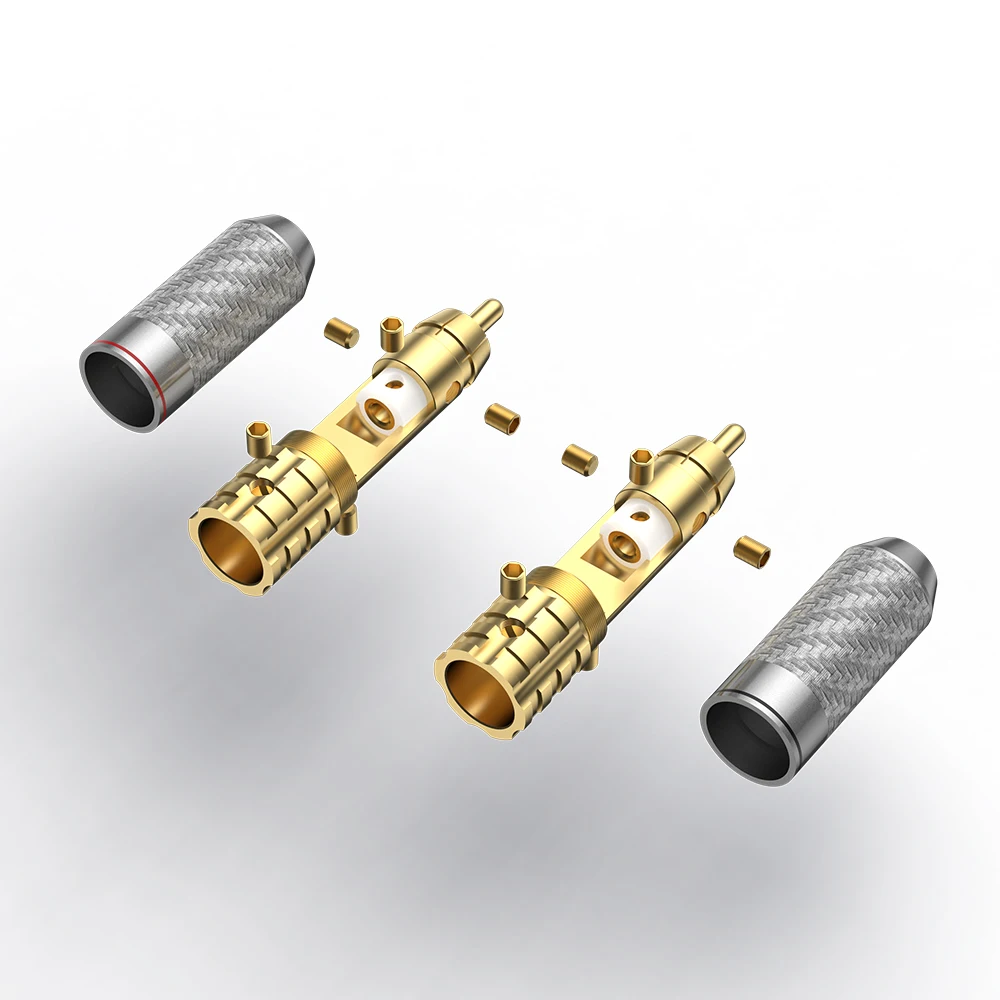 Viborg – vis de verrouillage en cuivre pur VR108G, 4 pièces, en Fiber de carbone RCA, version sans soudure, plaqué or 24K