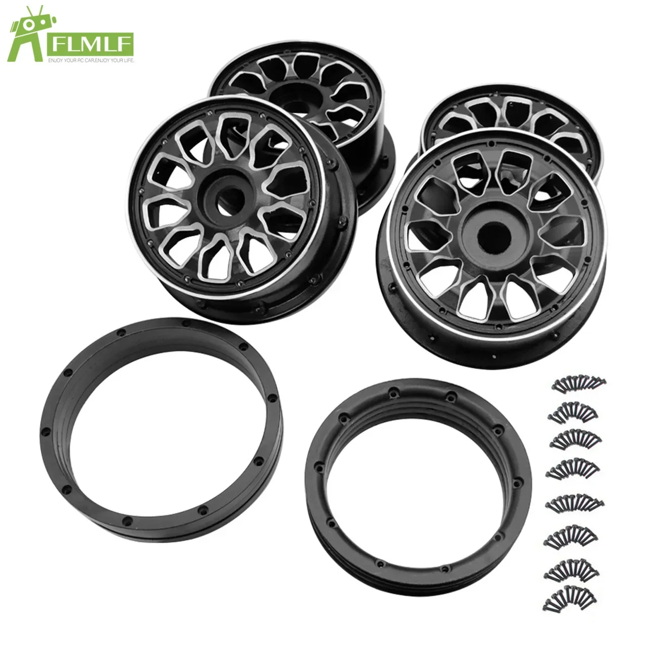 알로이 CNC 앞/뒤 휠 허브 키트 (비드락 링 세트 포함) 1/5 HPI ROFUN ROVAN KM BAJA 5B SS 5T RC 자동차 장난감 부품용