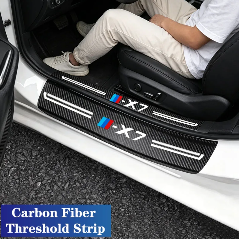 2025 FOR BMW X7 Carbon Fiber Car Threshold Protector Auto Rear Door Sill Cover Sticker E30 E36 E39 E46 E60 E90 E60 E34 F30 F10