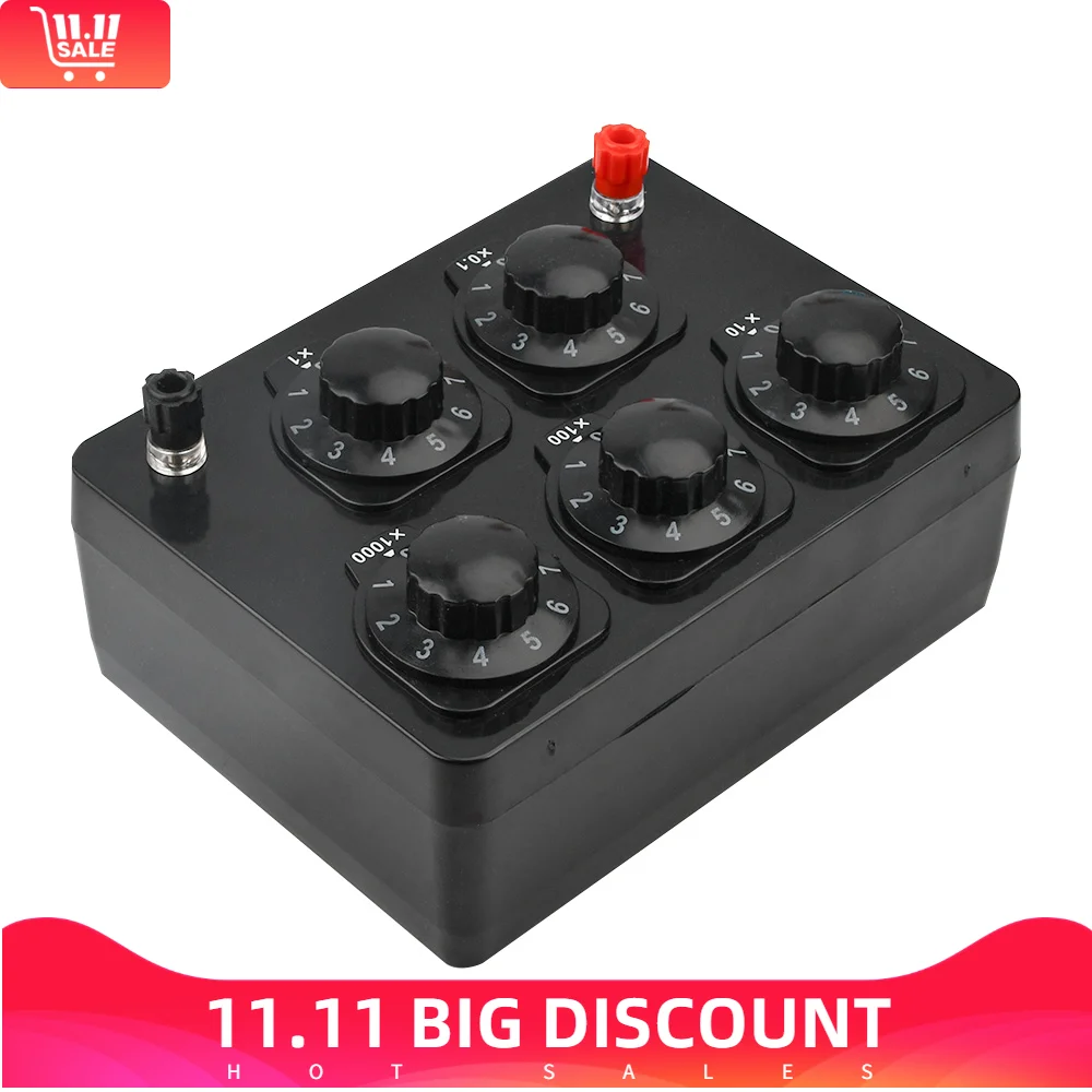 Gaqqee Precision Resistance Box 0-9999Ω/0-9999.9Ω Adjustable Decade Resistor Teaching Instrument for Physical Experiment Tools