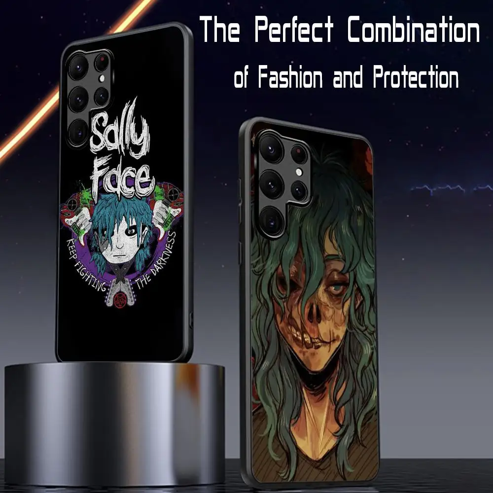 Sally face dark design ins Phone Case For Samsung Galaxy S25 S24 S23 S22 S21 S20 Plus Ultra Note20 Limited Edition Soft Black