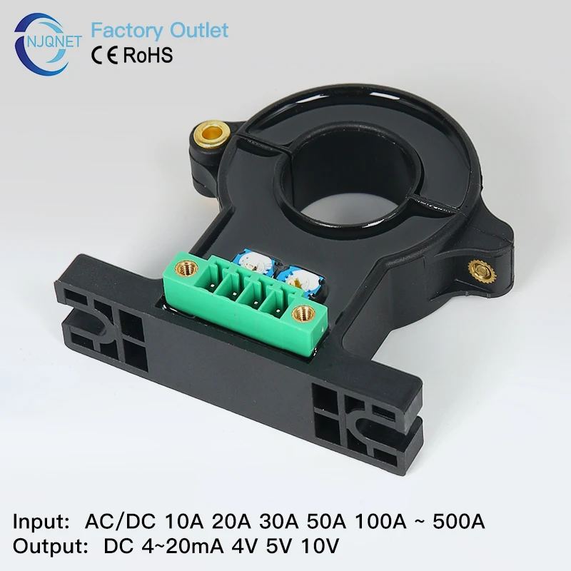 Split core current sensor QNDBK1-21 AC 10A 20A 30A 50A 100A 200 / 4 20mA 0-5V 0-10V hall effect Current Transducer open type