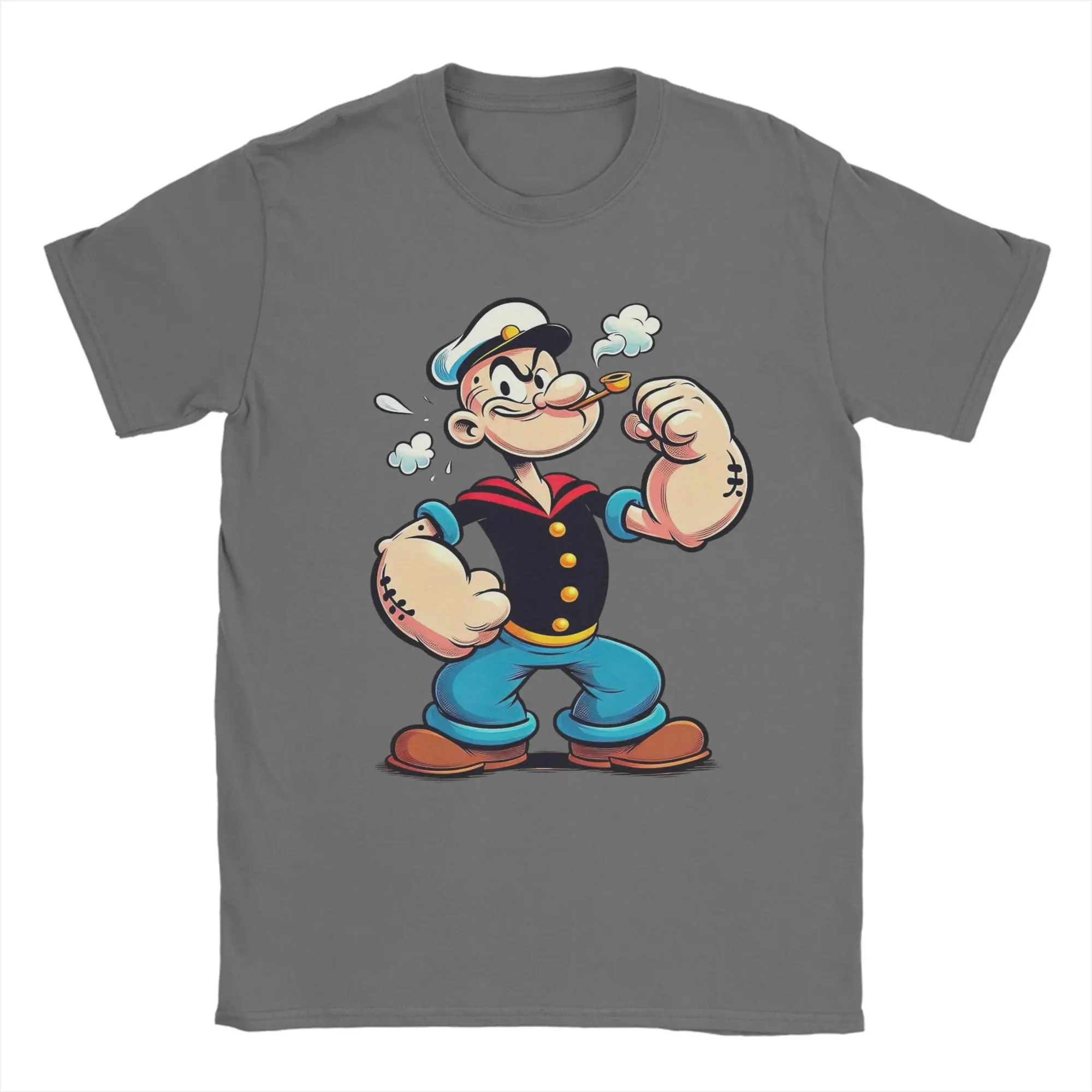 Miniso عادية Popeyed بحار ريترو الكرتون تي شيرت للجنسين Crewneck القطن تي شيرت قصير الأكمام تي شيرت ملابس الصيف #3