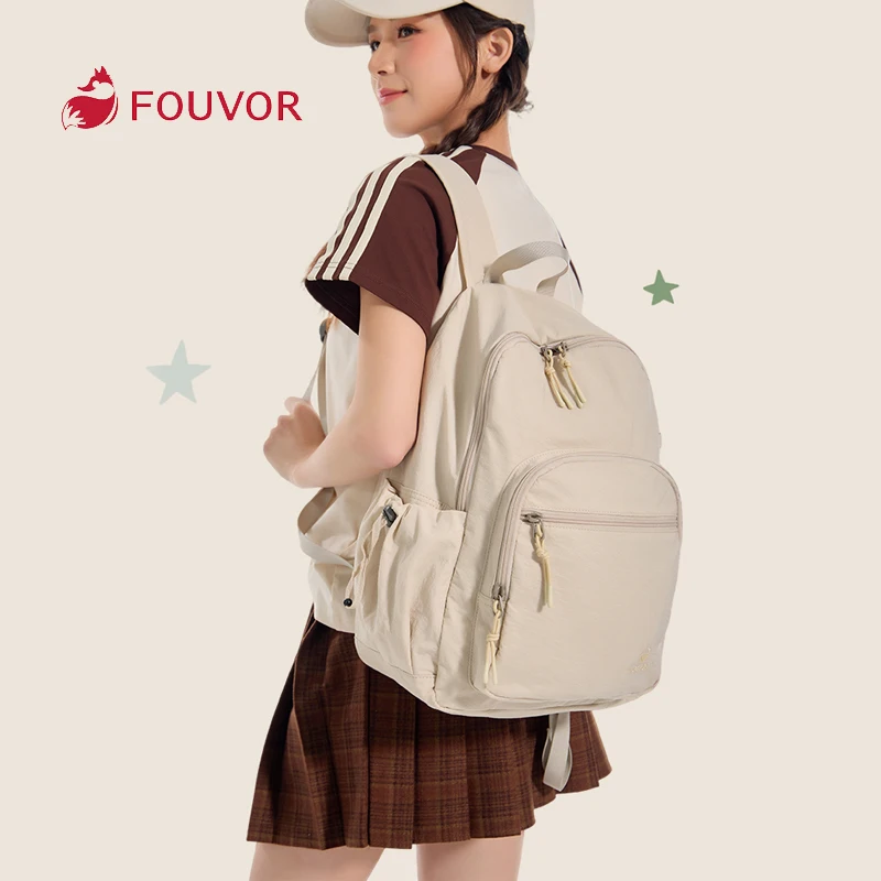 Fouvor Women's Backpack 2025 New Style Minimalist Casual Oxford Fabric Large Capacity for Outdoor Sports Travel Backpack 3059-03