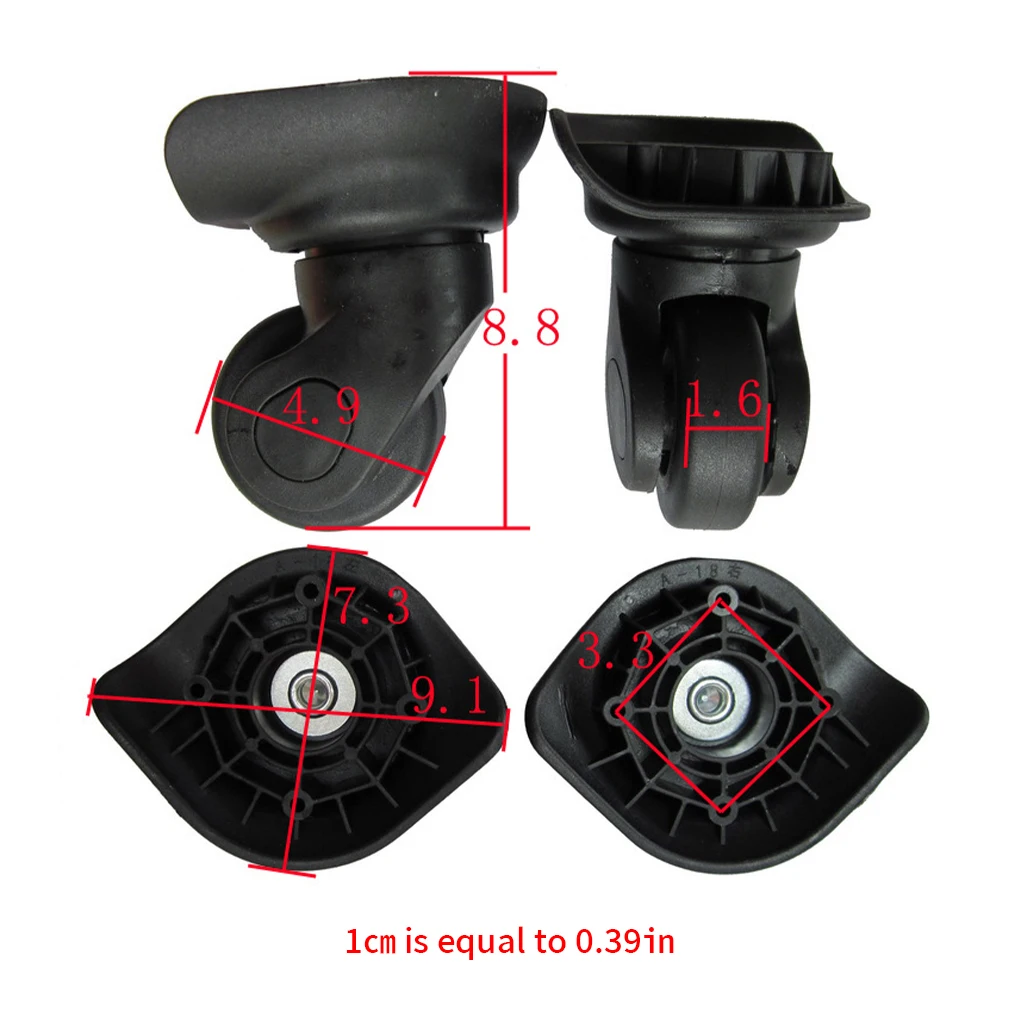 Bagagem portátil roda substituição, mala parte do rolo, DIY, 2 pcs