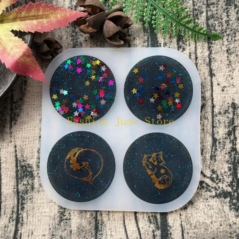 N5KA Phone Mount Holder Stand Epoxy Resin Mold Round Phone Bracket Phone Socket Mold