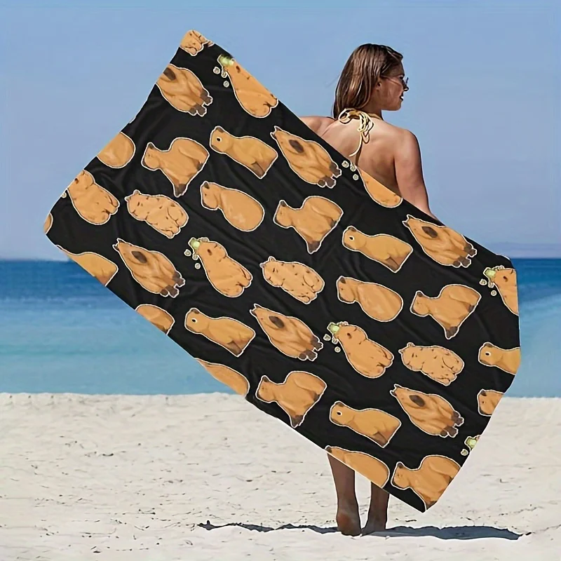 Dolphin Print Beach Towel, Quick Dry Sand Resistant Polyester Lightweight for Swimming Travel Yoga Sports Machine Washable