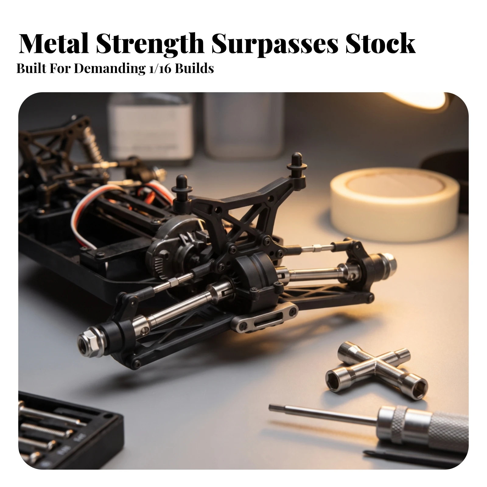 RC Drive Shaft with Cross Wrench Sturdy Drive Shaft Assembly RC Driveshaft Corrosion Resistant Driveshaft Brushless