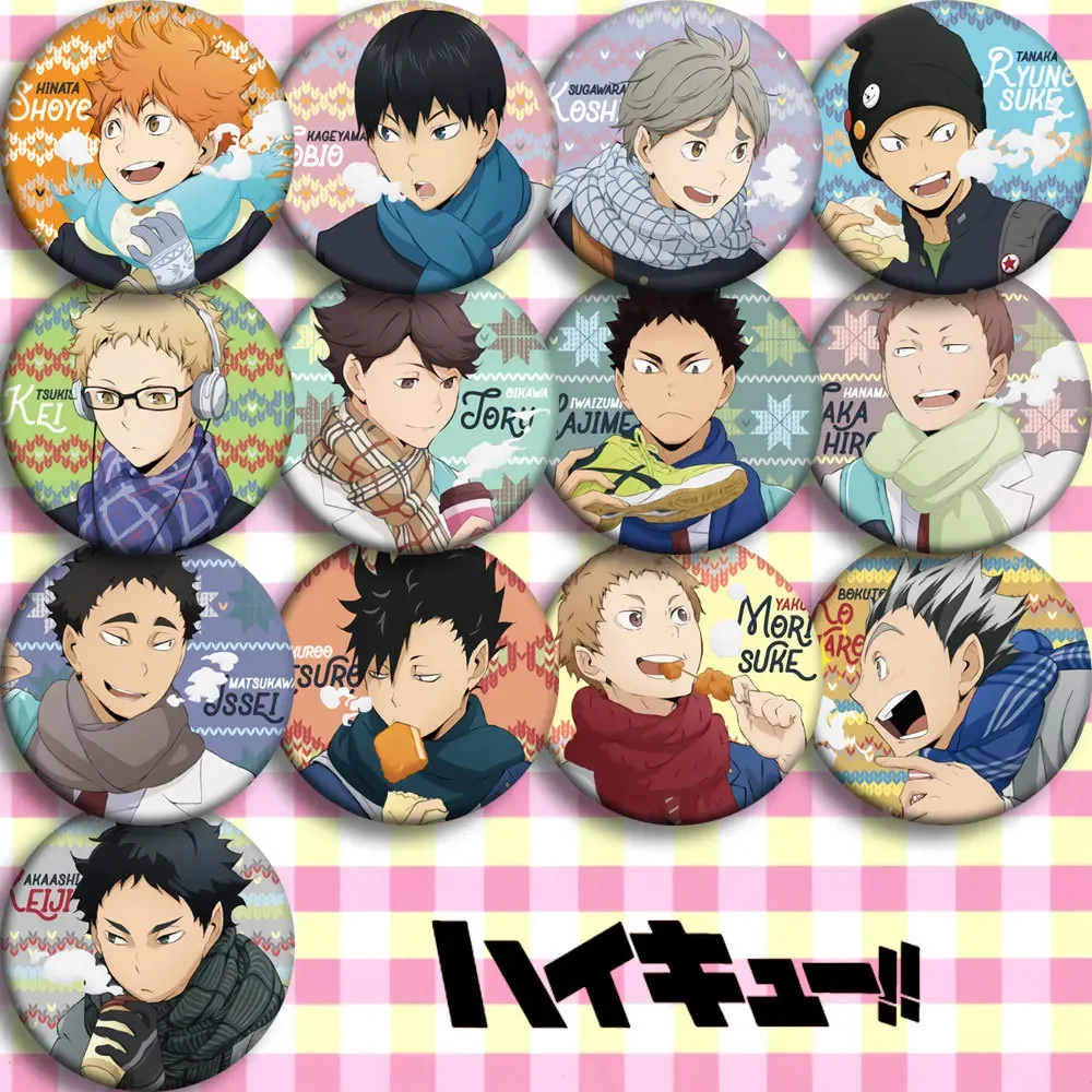 

Tobio Kageyama Kei Tsukishima Kotaro Bokuto Costumes Badge Anime Peripherals Winter Version Character Cosplay DIY Props Gifts