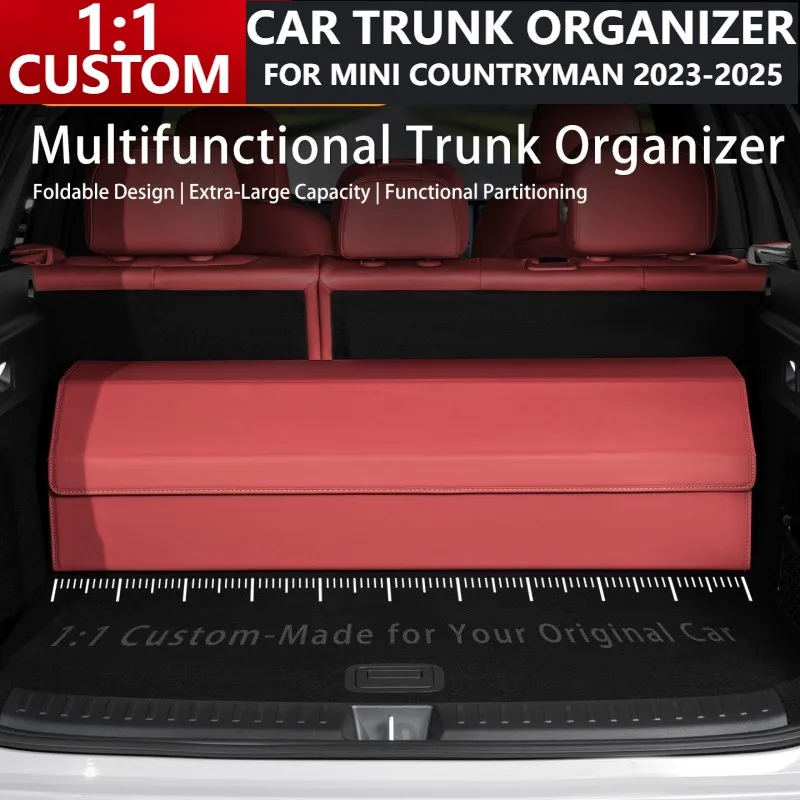 

Изготовленный на заказ органайзер для багажника автомобиля ‌ MINI COUNTRYMAN 2023-2025 Кожаная большая вместительная автоматическая многофункциональная складная сумка для хранения