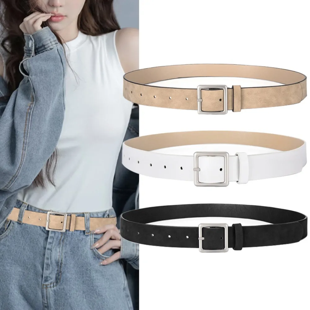 เข็มขัดหนังกลับหัวเข็มขัดแฟชั่น สไตล์ลำลอง ย้อนยุค ธุรกิจ ดีไซน์หรูหรา สำหรับผู้หญิง